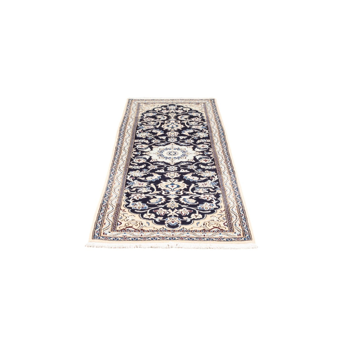 Tapis de couloir Tapis persan - Nain - 190 x 68 cm - bleu foncé
