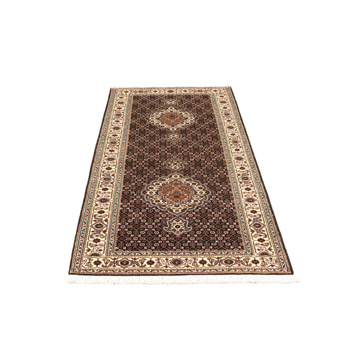 Tapis de couloir Tapis persan - Tabriz - Royal - 195 x 75 cm - bleu foncé