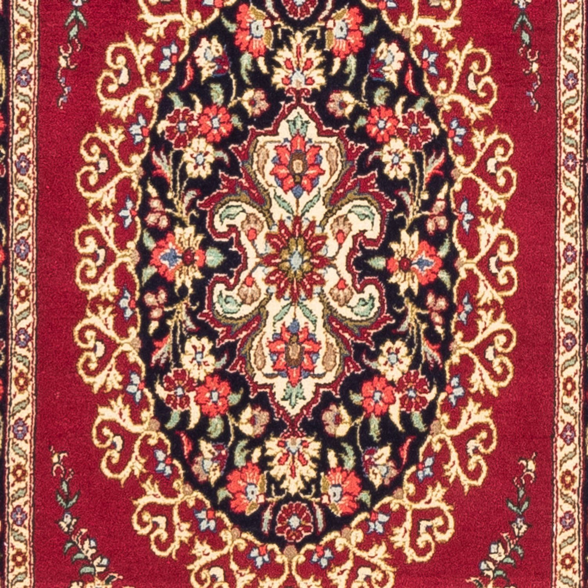 Tapis de couloir Tapis persan - Ghom - 215 x 65 cm - rouge