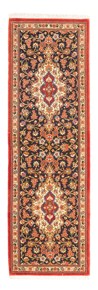 Tapis de couloir Tapis persan - Ghom - 203 x 65 cm - bleu foncé