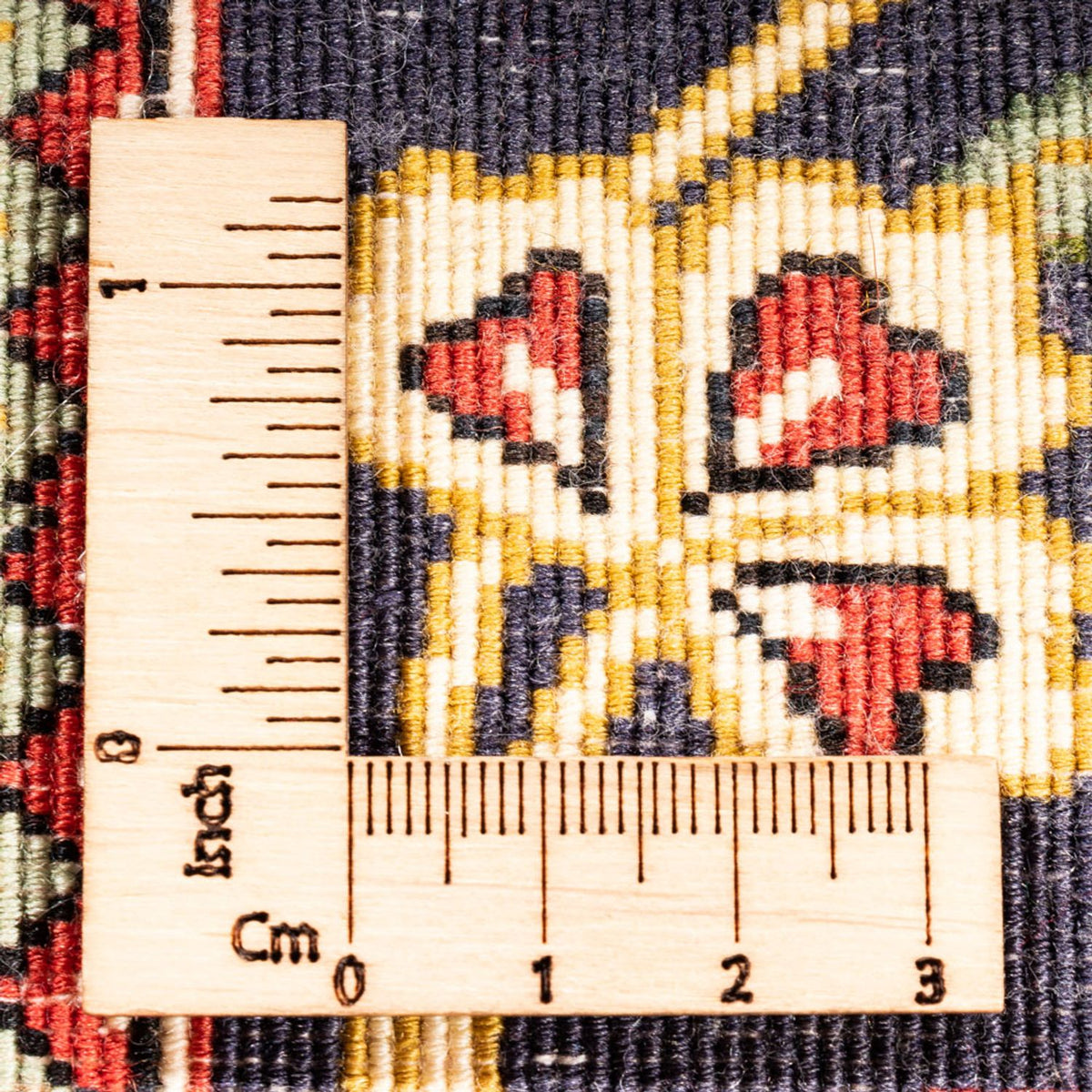 Tapis de couloir Tapis persan - Ghom - 203 x 65 cm - bleu foncé