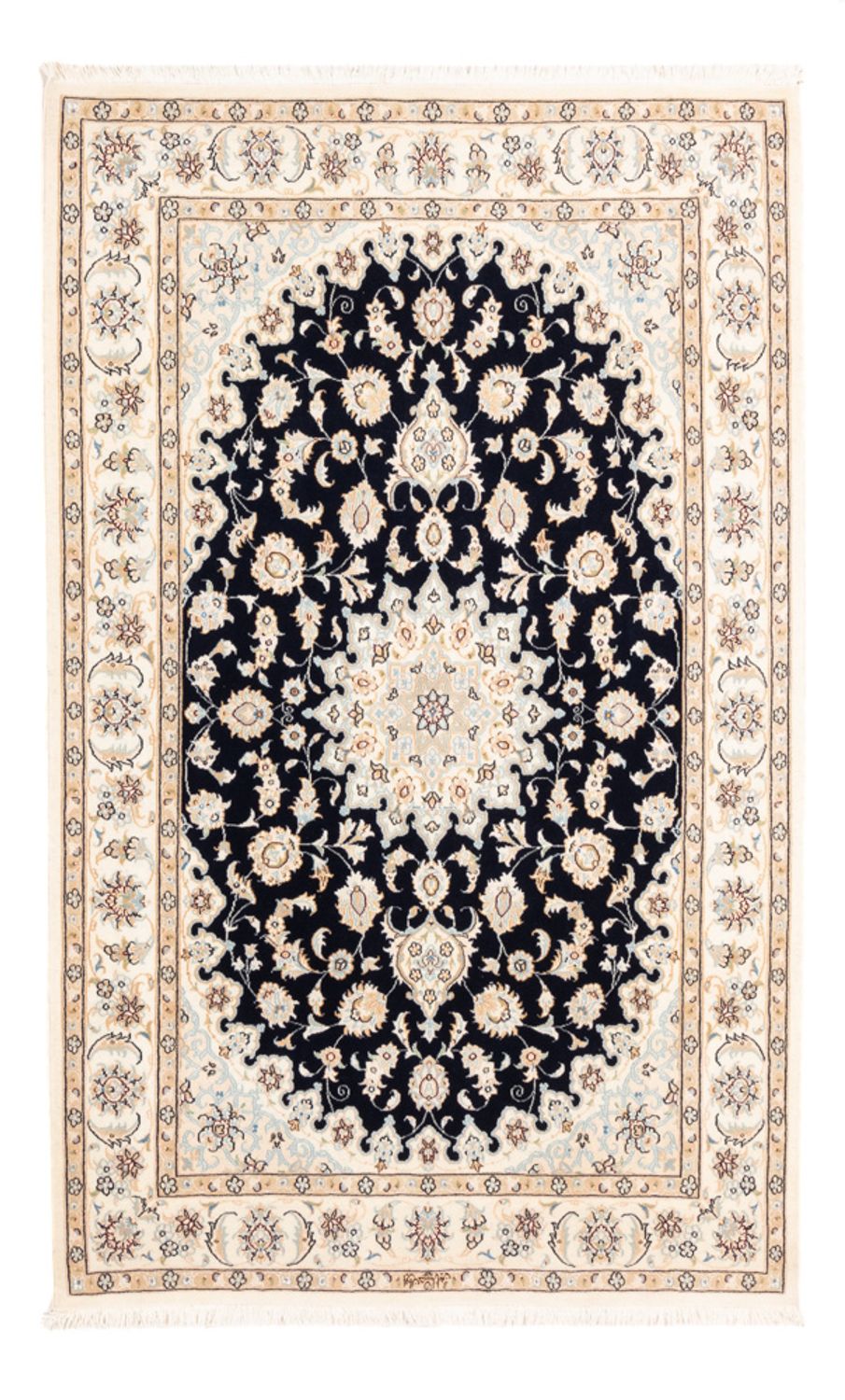 Tapis persan - Nain - Premium - 183 x 119 cm - bleu foncé