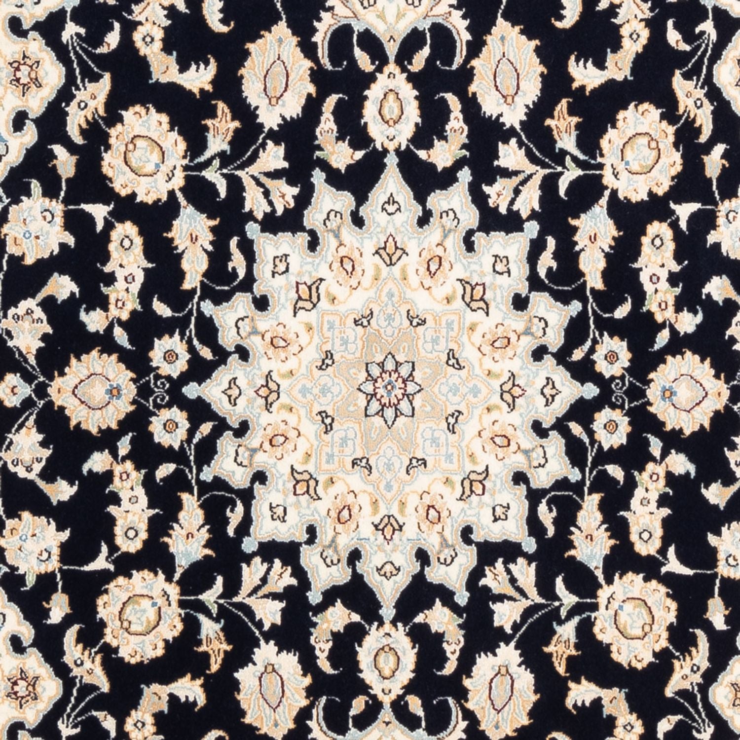 Tapis persan - Nain - Premium - 183 x 119 cm - bleu foncé