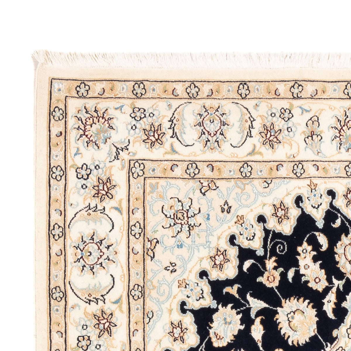 Tapis persan - Nain - Premium - 183 x 119 cm - bleu foncé