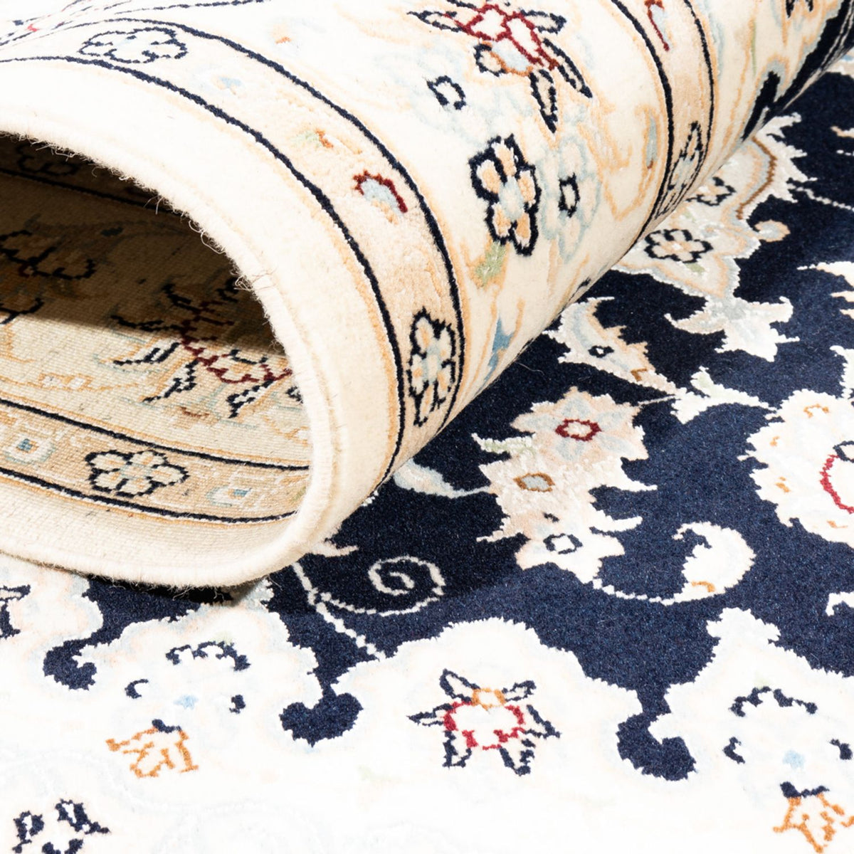 Tapis persan - Nain - Premium - 183 x 119 cm - bleu foncé