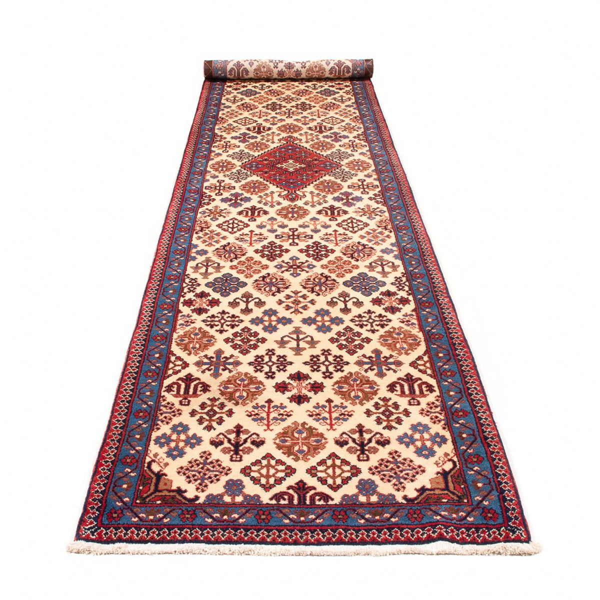 Tapis de couloir Tapis persan - Nomadic - 440 x 95 cm - crème