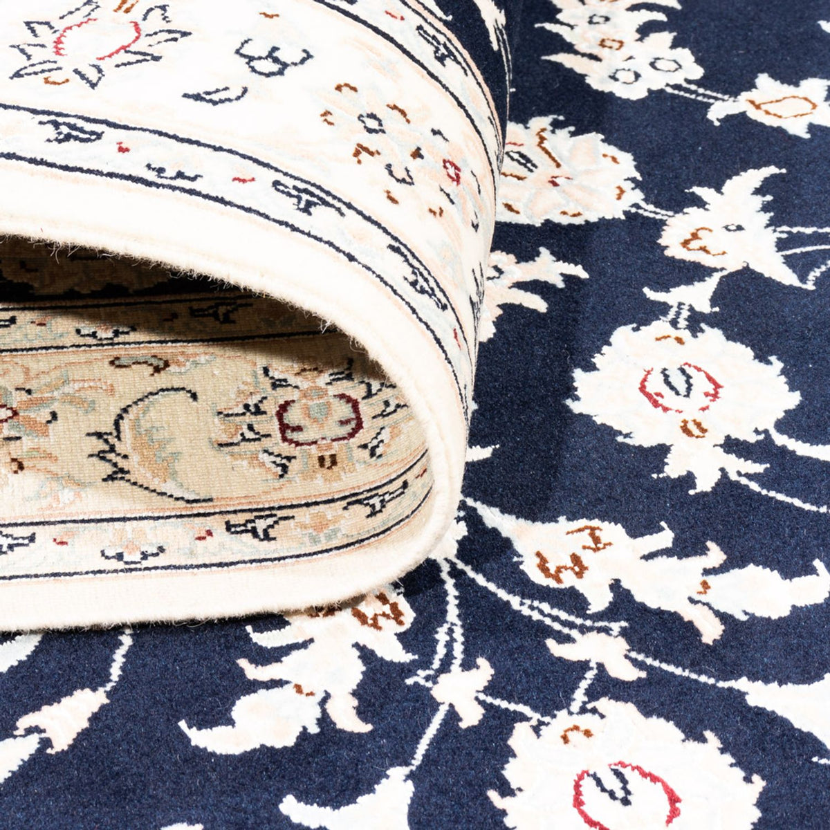 Tapis persan - Nain - Premium - 152 x 107 cm - bleu foncé