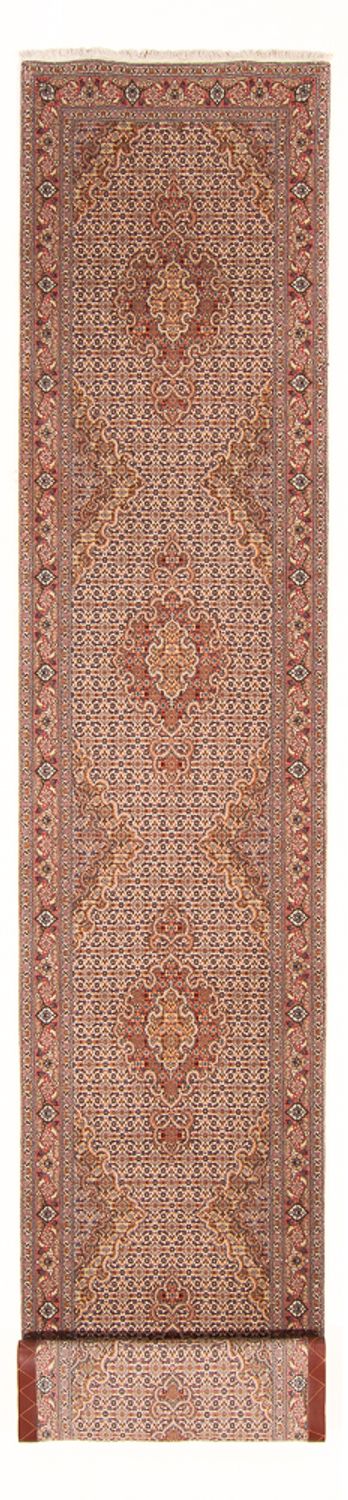 Tapis de couloir Tapis persan - Tabriz - Royal - 407 x 78 cm - beige