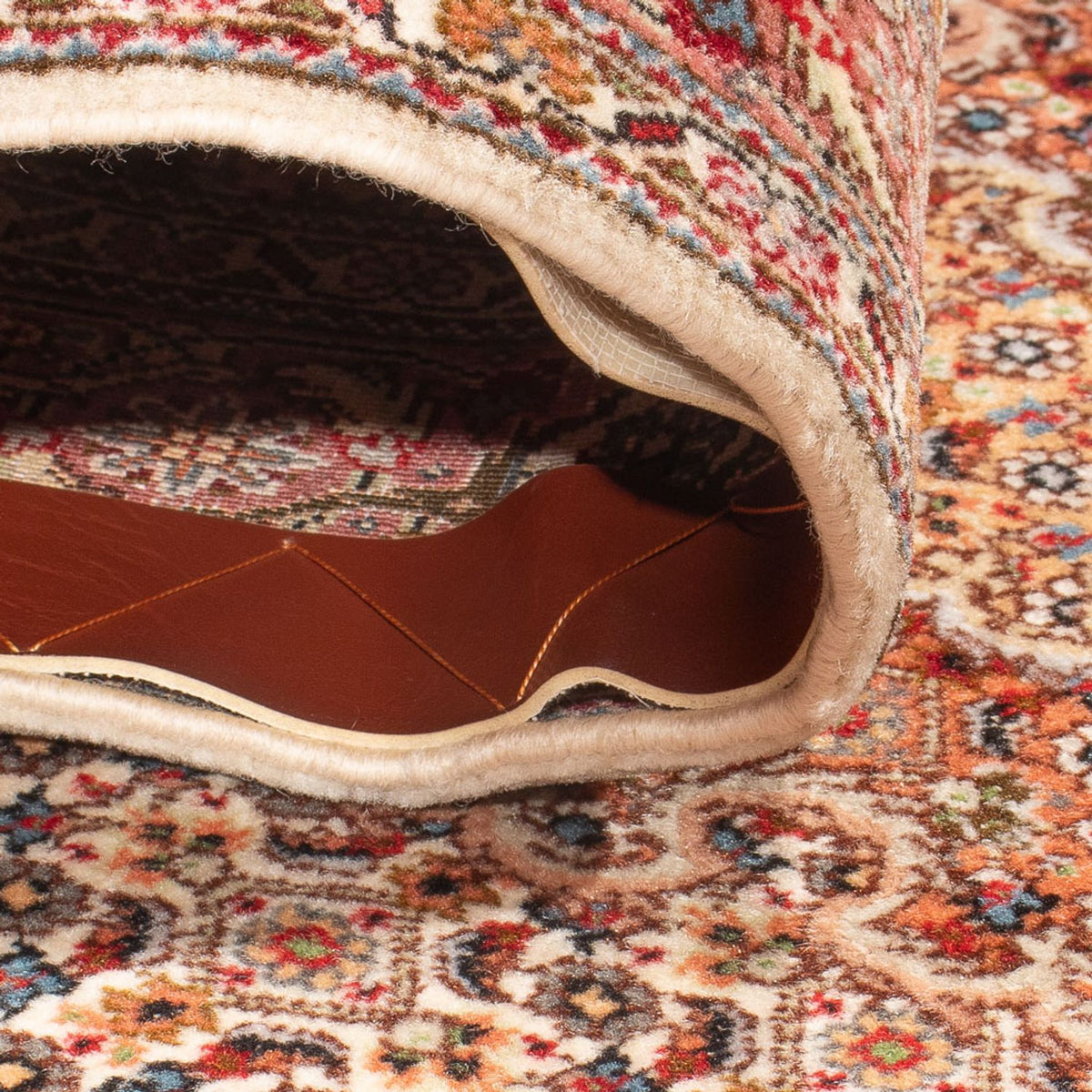 Tapis de couloir Tapis persan - Tabriz - Royal - 407 x 78 cm - beige