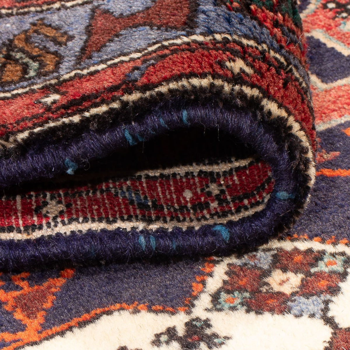 Tapis de couloir Tapis persan - Nomadic - 390 x 103 cm - bleu foncé