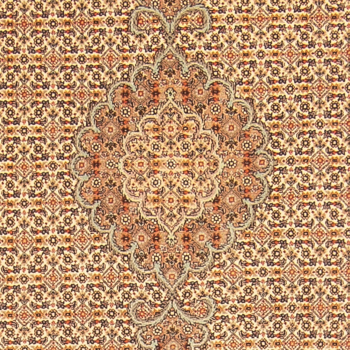 Tapis de couloir Tapis persan - Tabriz - Royal - 393 x 80 cm - beige