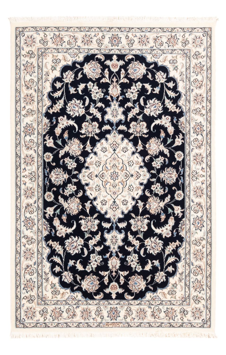 Tapis persan - Nain - Premium - 157 x 108 cm - bleu foncé