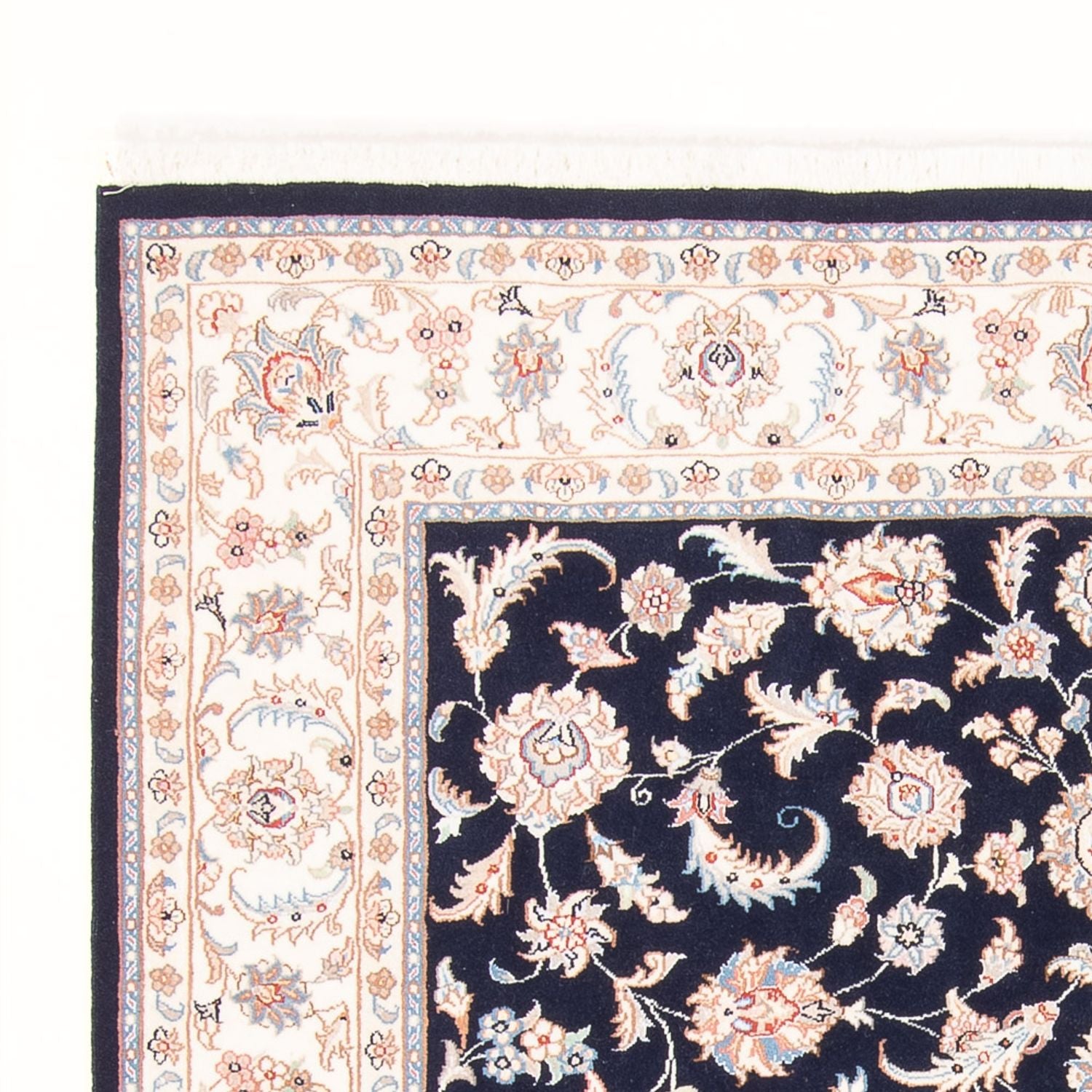Tapis persan - Tabriz - Royal - 203 x 147 cm - bleu foncé