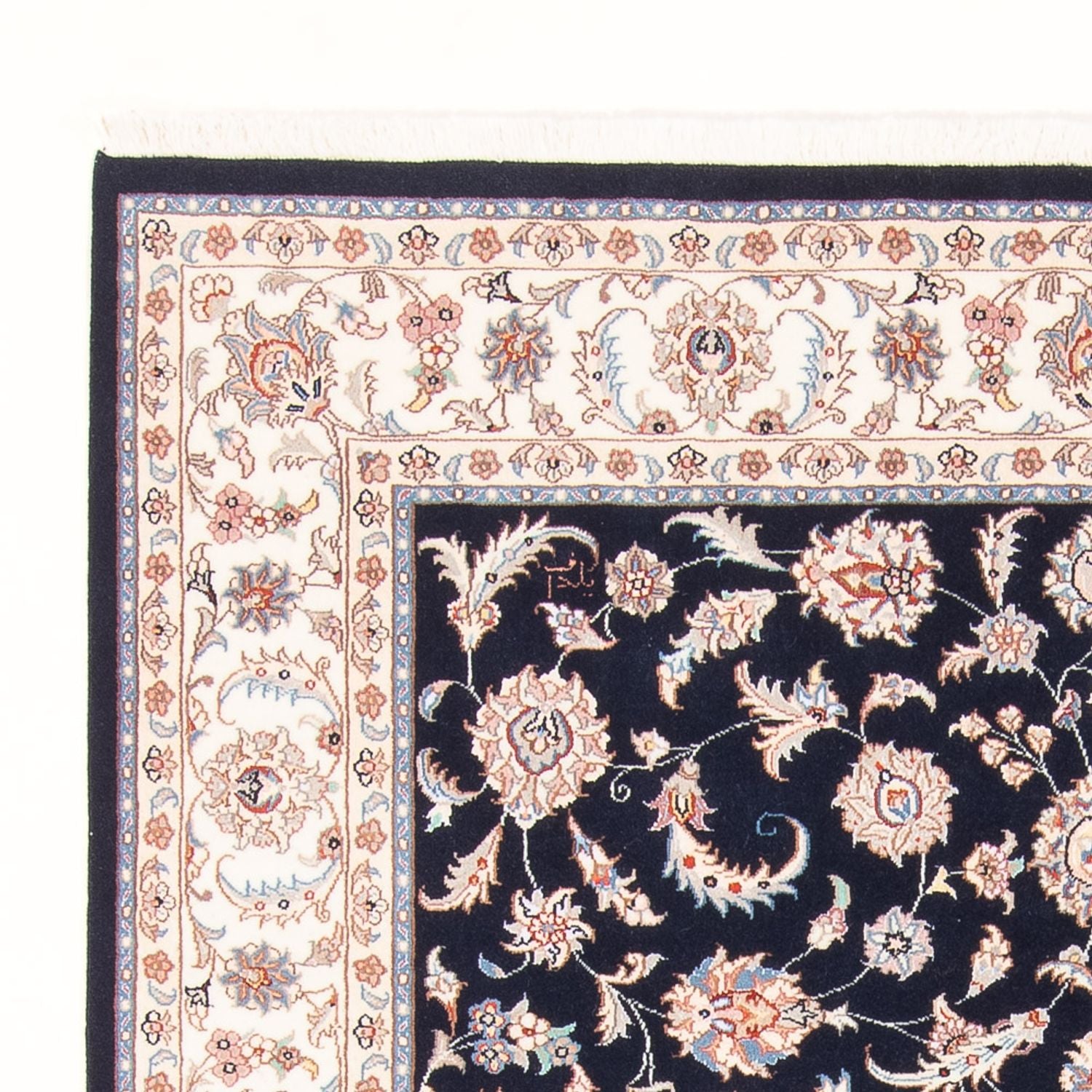 Tapis persan - Tabriz - Royal - 200 x 150 cm - bleu foncé