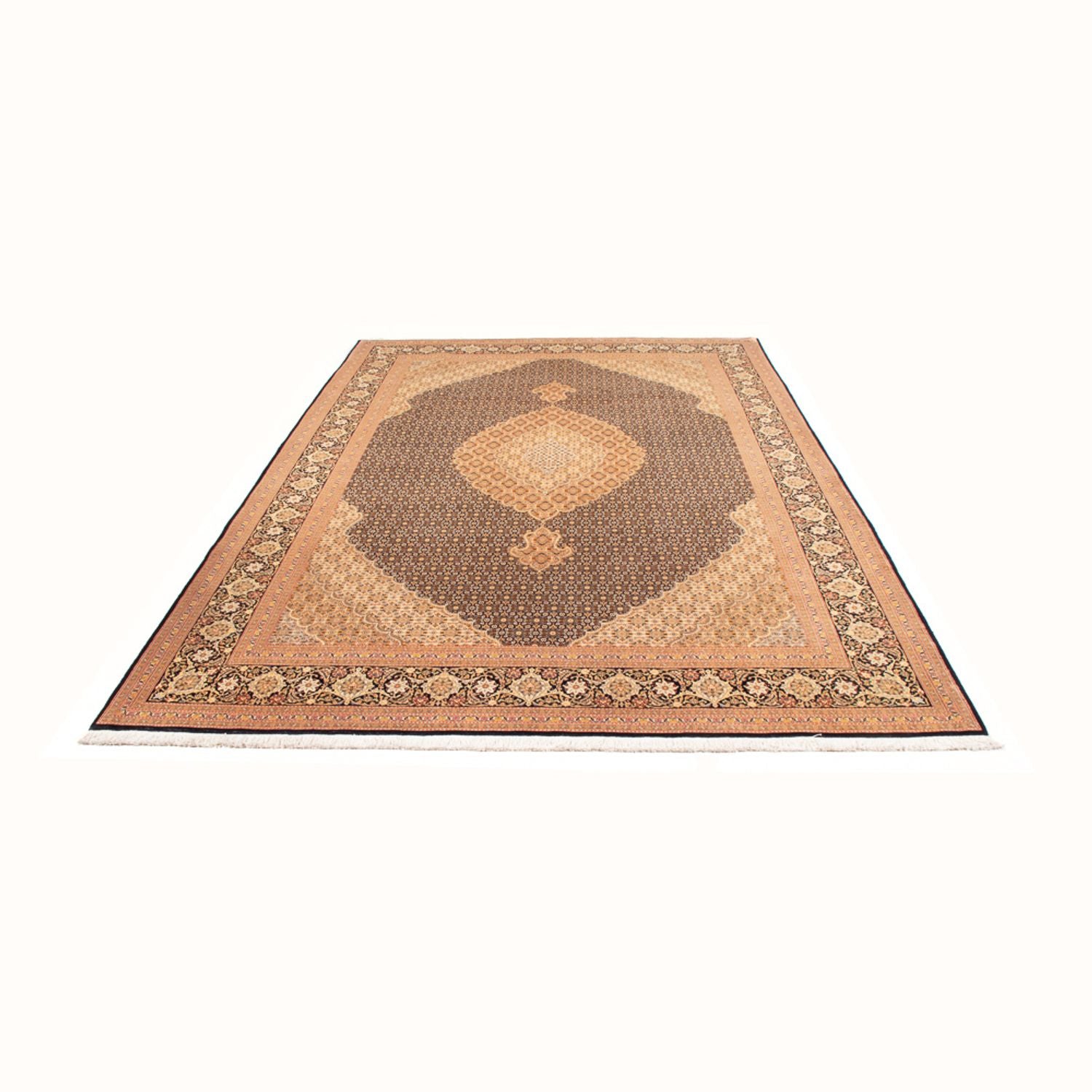 Tapis persan - Tabriz - Royal - 300 x 202 cm - bleu foncé