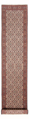 Tapis de couloir Tapis persan - Bidjar - 397 x 85 cm - crème
