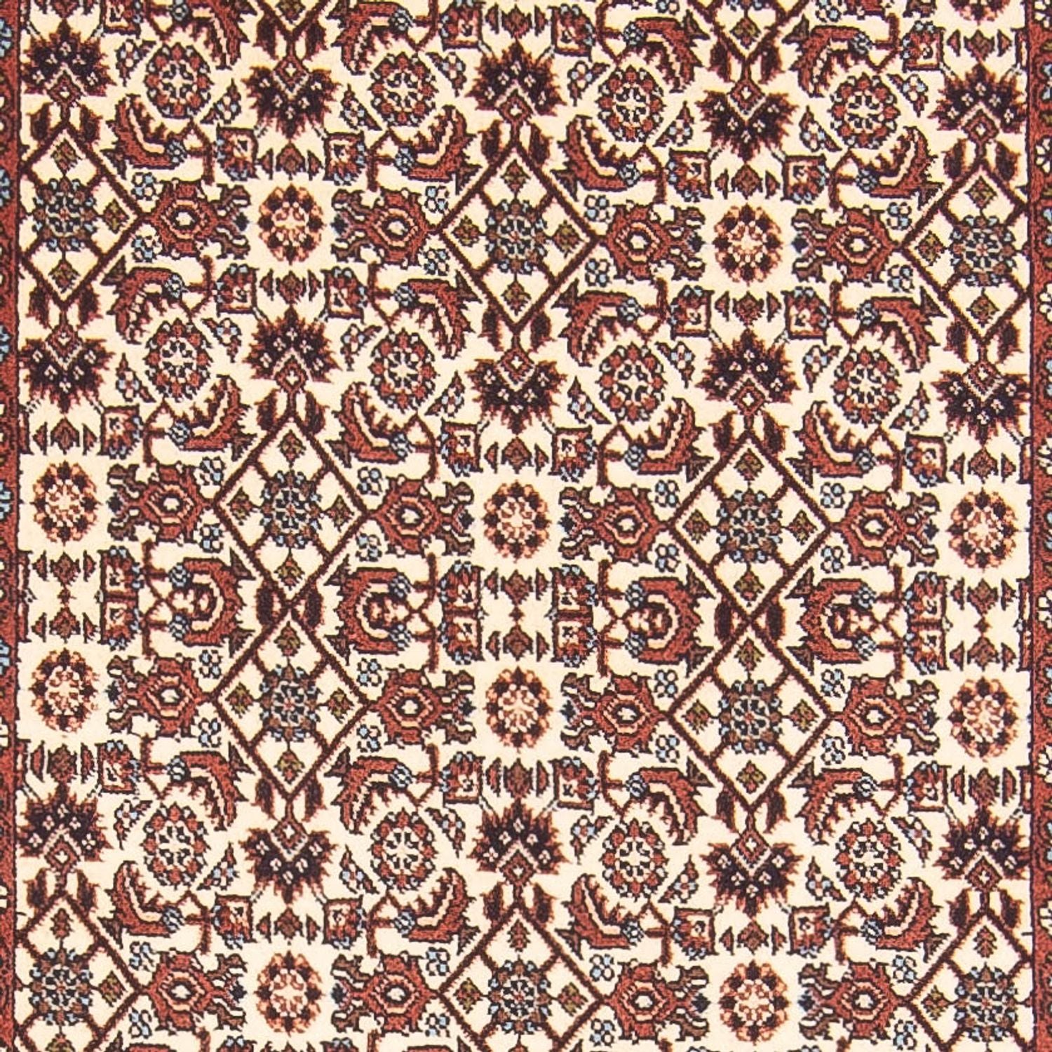 Tapis de couloir Tapis persan - Bidjar - 397 x 85 cm - crème
