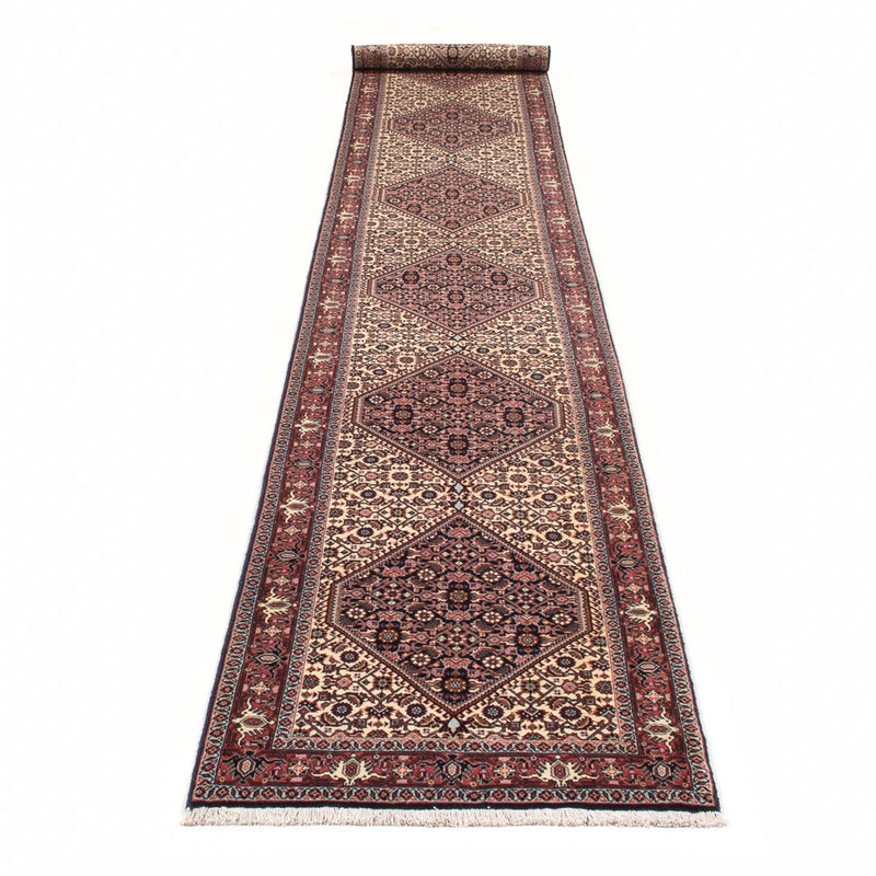 Tapis de couloir Tapis persan - Bidjar - 410 x 67 cm - crème