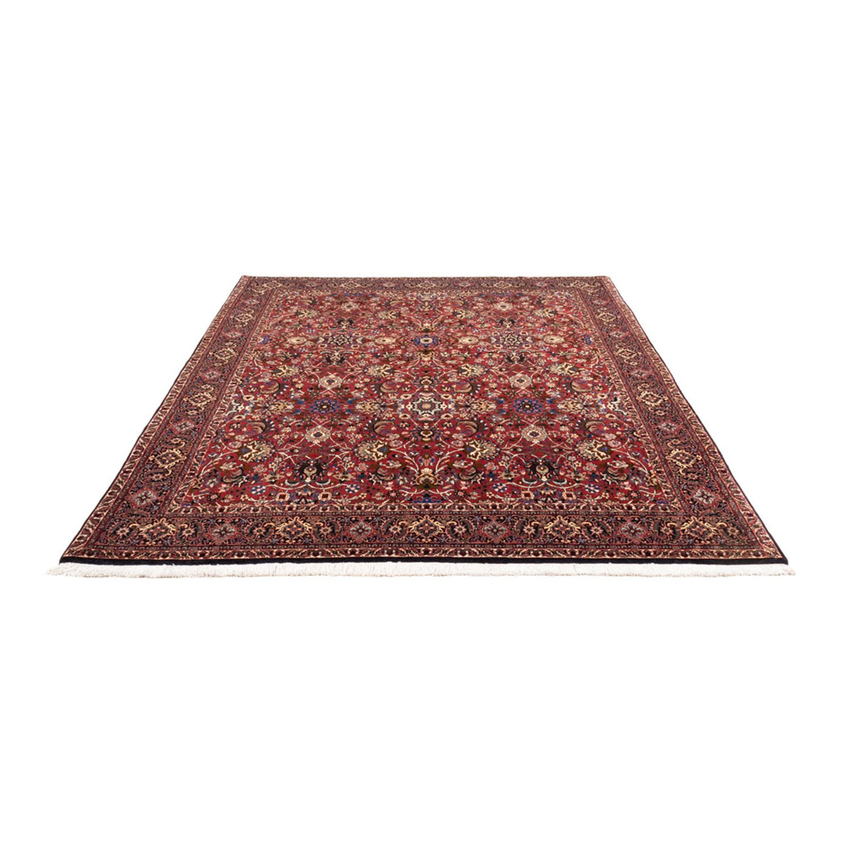 Tapis persan - Bidjar - 246 x 197 cm - rouge bordeaux