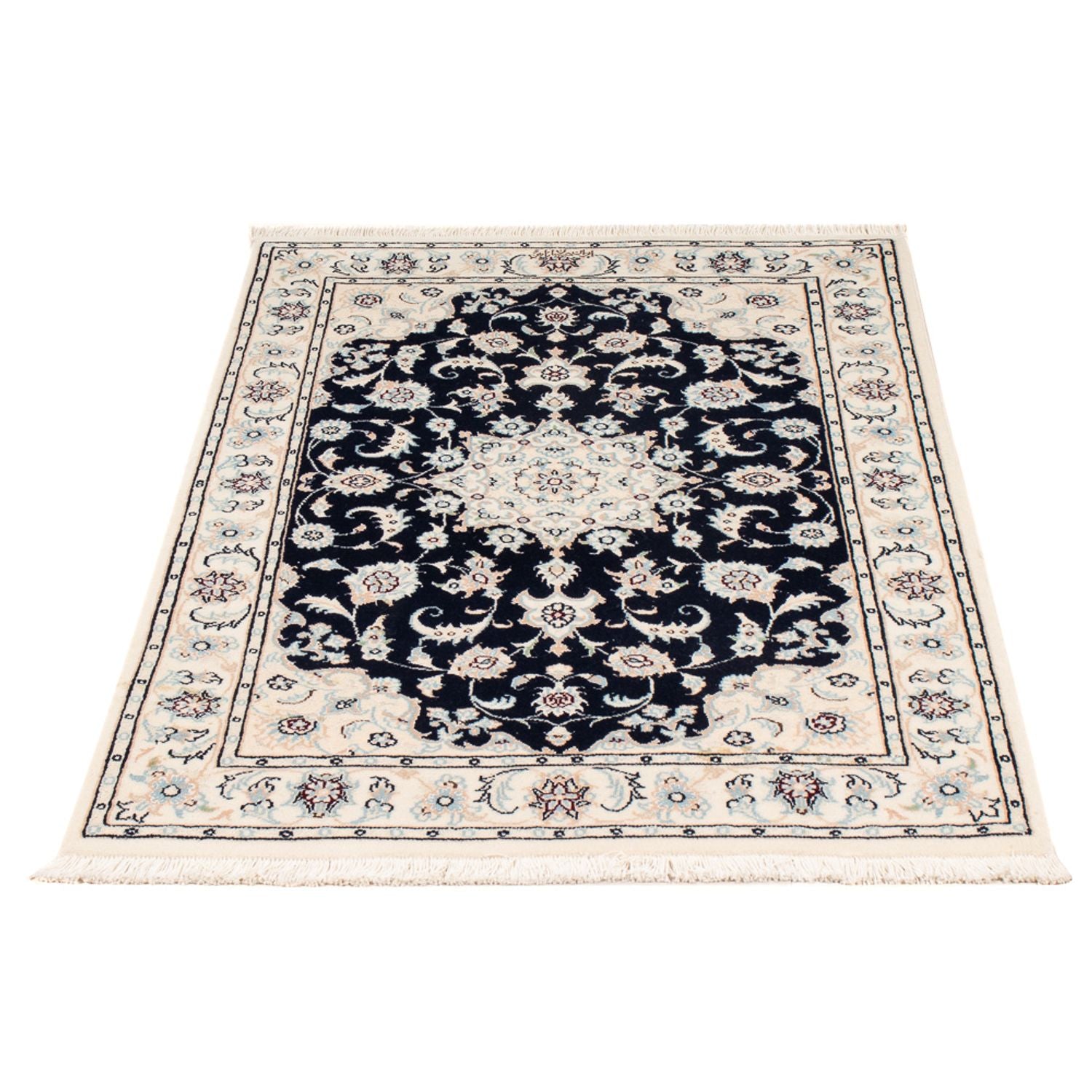 Tapis persan - Nain - Premium - 123 x 80 cm - bleu foncé
