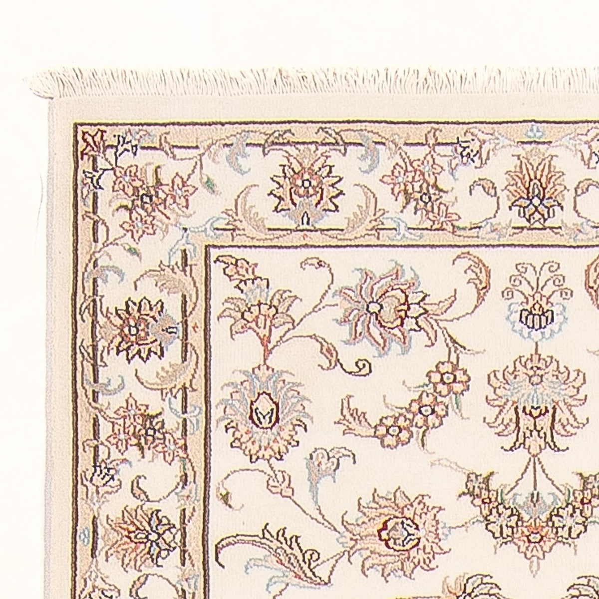 Tapis de couloir Tapis persan - Tabriz - Royal - 295 x 89 cm - crème