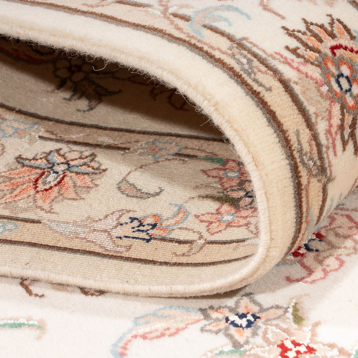 Tapis de couloir Tapis persan - Tabriz - Royal - 294 x 89 cm - crème