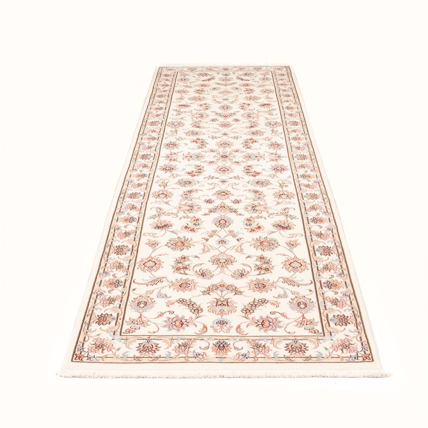 Tapis de couloir Tapis persan - Tabriz - Royal - 294 x 89 cm - crème