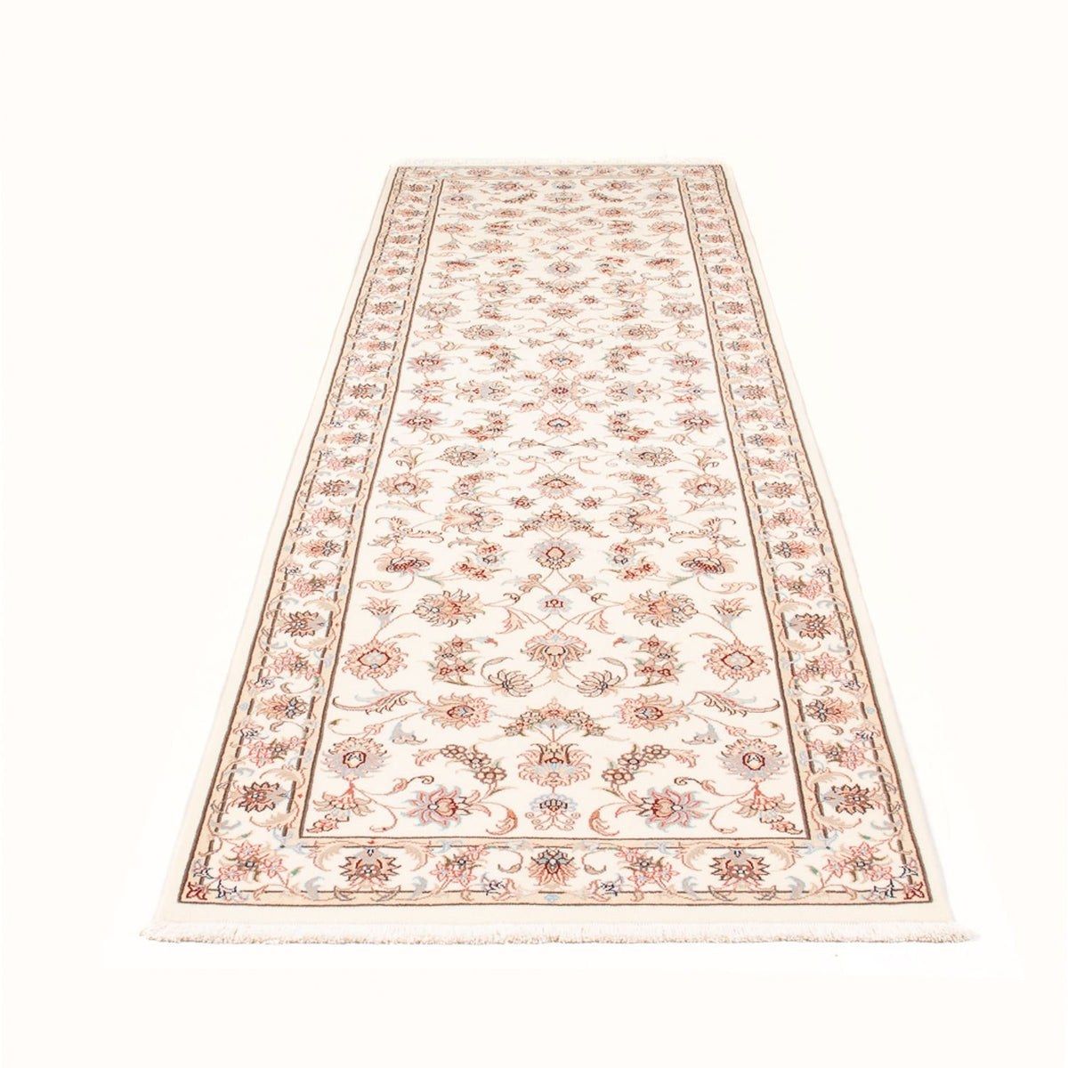Tapis de couloir Tapis persan - Tabriz - Royal - 294 x 89 cm - crème