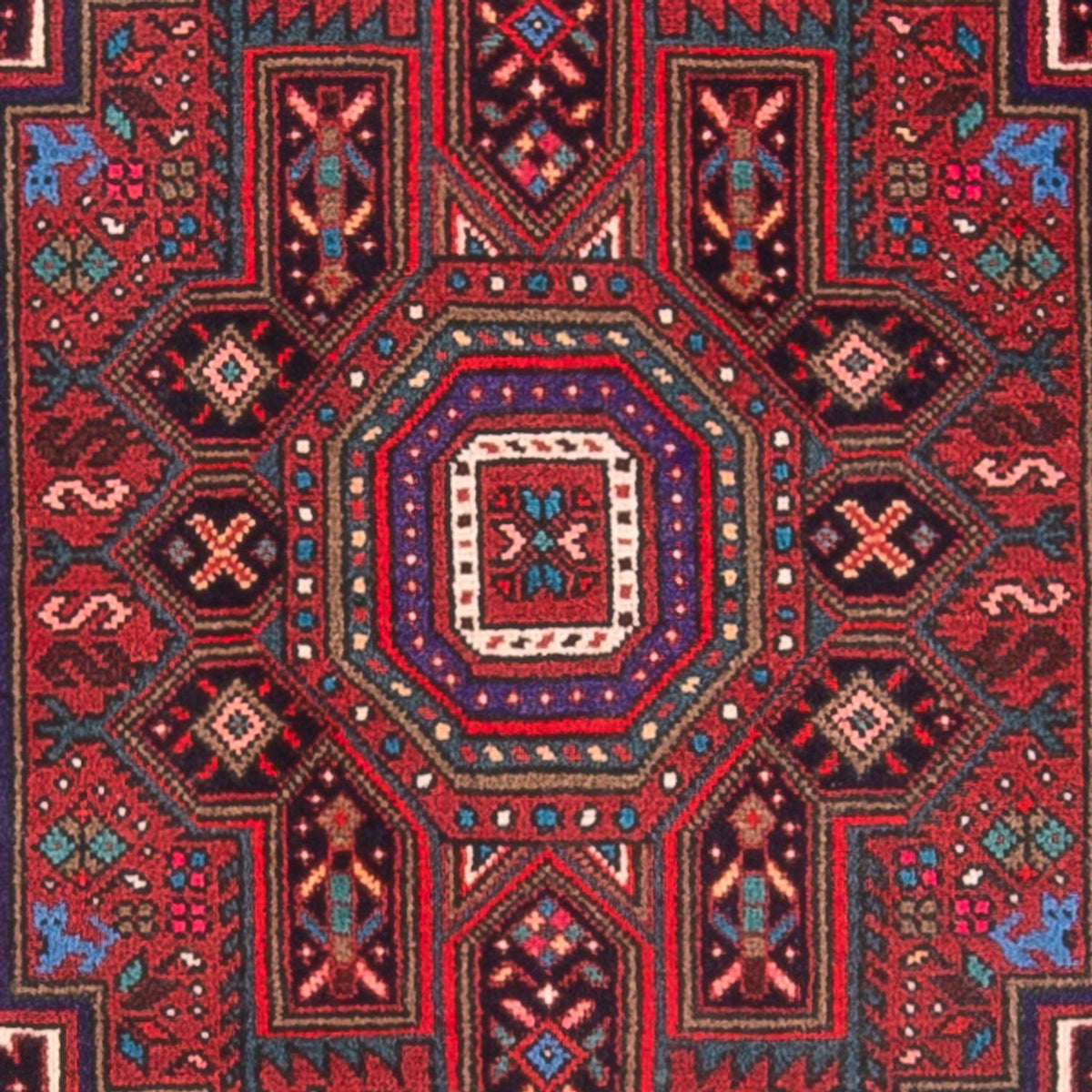Tapis persan - Nomadic - 123 x 76 cm - rouge