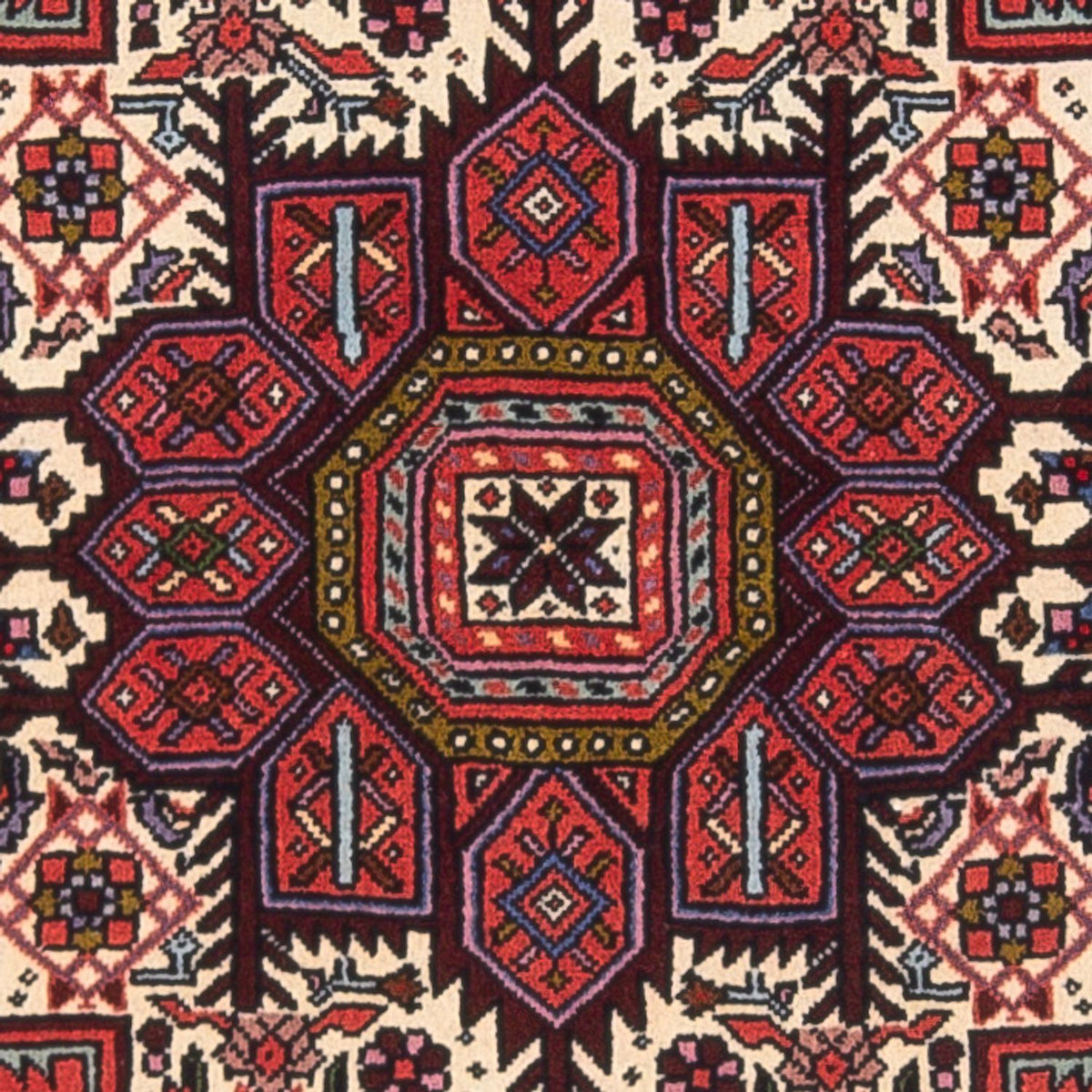 Tapis persan - Nomadic - 123 x 82 cm - rouge foncé