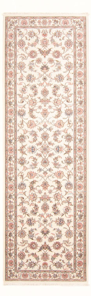 Tapis de couloir Tapis persan - Tabriz - Royal - 298 x 91 cm - crème
