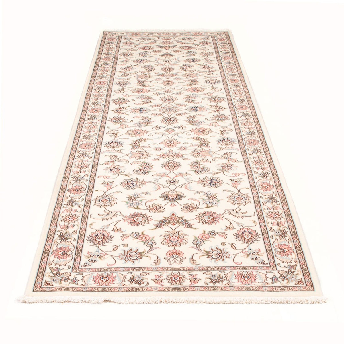 Tapis de couloir Tapis persan - Tabriz - Royal - 298 x 91 cm - crème