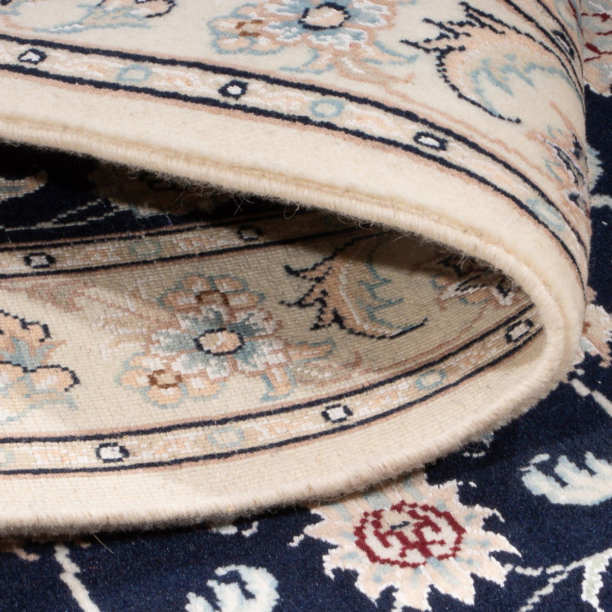 Tapis persan - Nain - Premium - 120 x 80 cm - bleu foncé