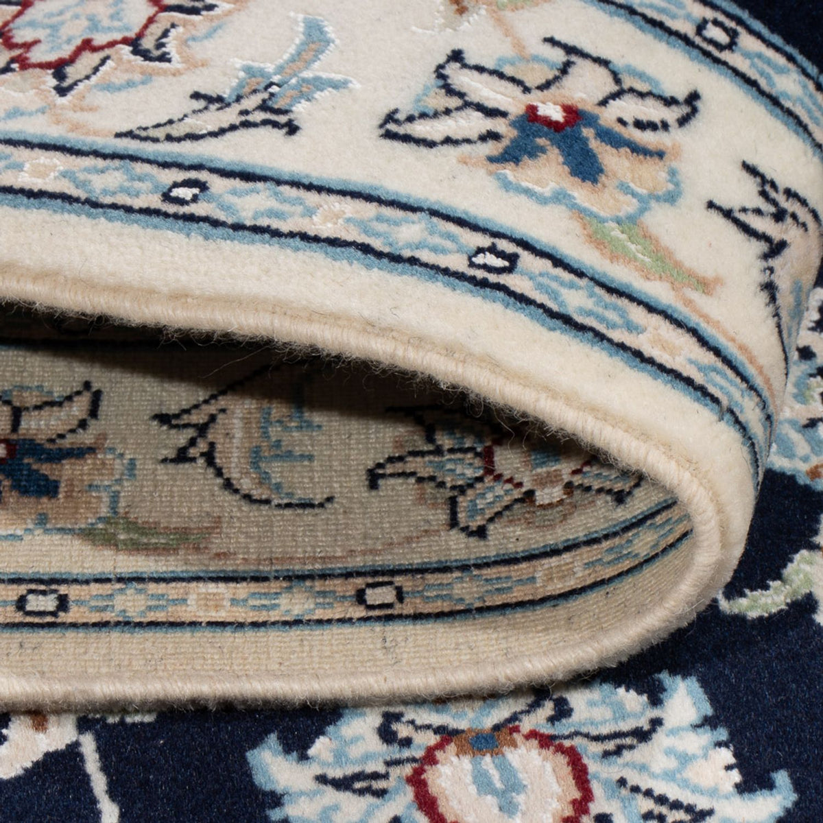 Tapis persan - Nain - Premium - 119 x 82 cm - bleu foncé