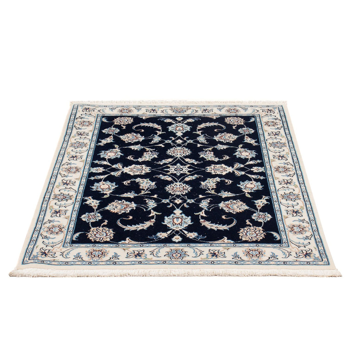 Tapis persan - Nain - Premium - 119 x 82 cm - bleu foncé
