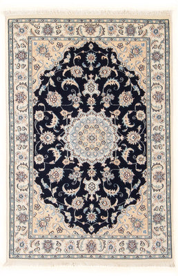 Tapis persan - Nain - Premium - 122 x 80 cm - bleu foncé