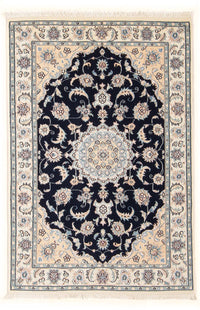 Tapis persan - Nain - Premium - 122 x 80 cm - bleu foncé