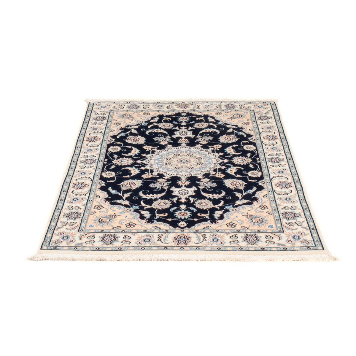Tapis persan - Nain - Premium - 122 x 80 cm - bleu foncé