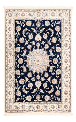 Tapis persan - Nain - Premium - 161 x 105 cm - bleu foncé
