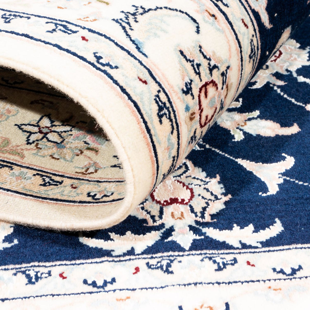 Tapis persan - Nain - Premium - 161 x 105 cm - bleu foncé