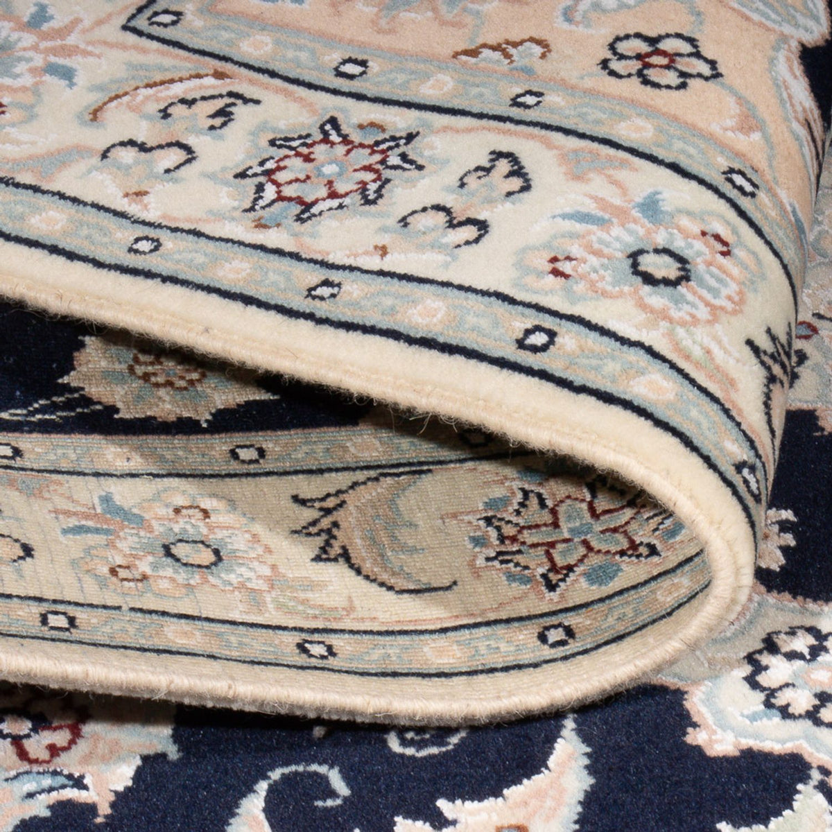 Tapis persan - Nain - Premium - 120 x 84 cm - bleu foncé