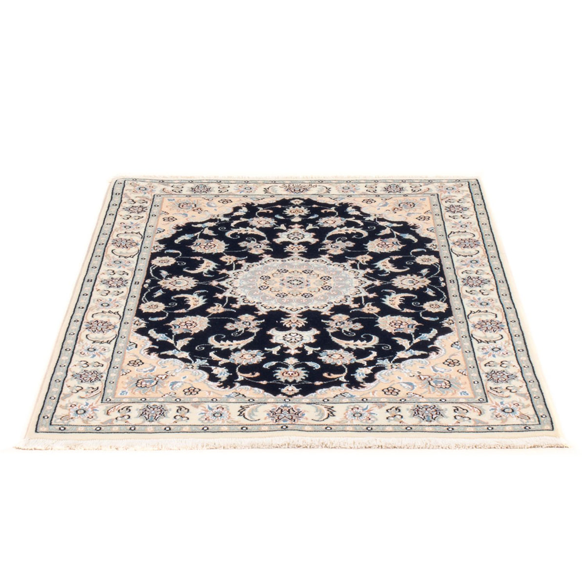 Tapis persan - Nain - Premium - 120 x 84 cm - bleu foncé