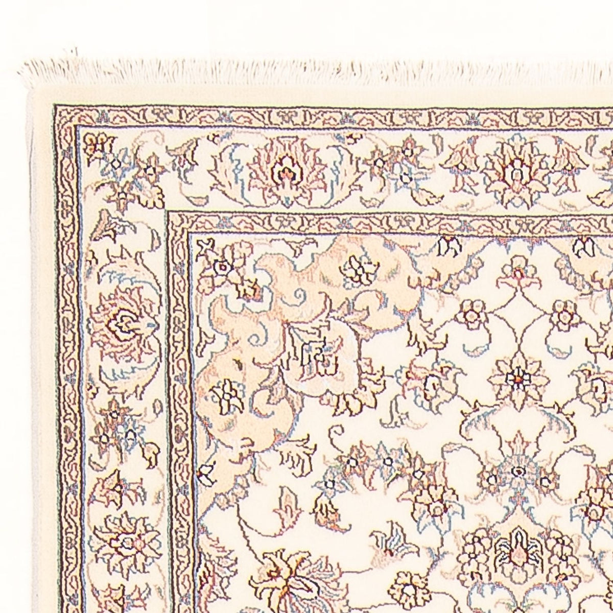 Tapis de couloir Tapis persan - Tabriz - Royal - 298 x 87 cm - crème