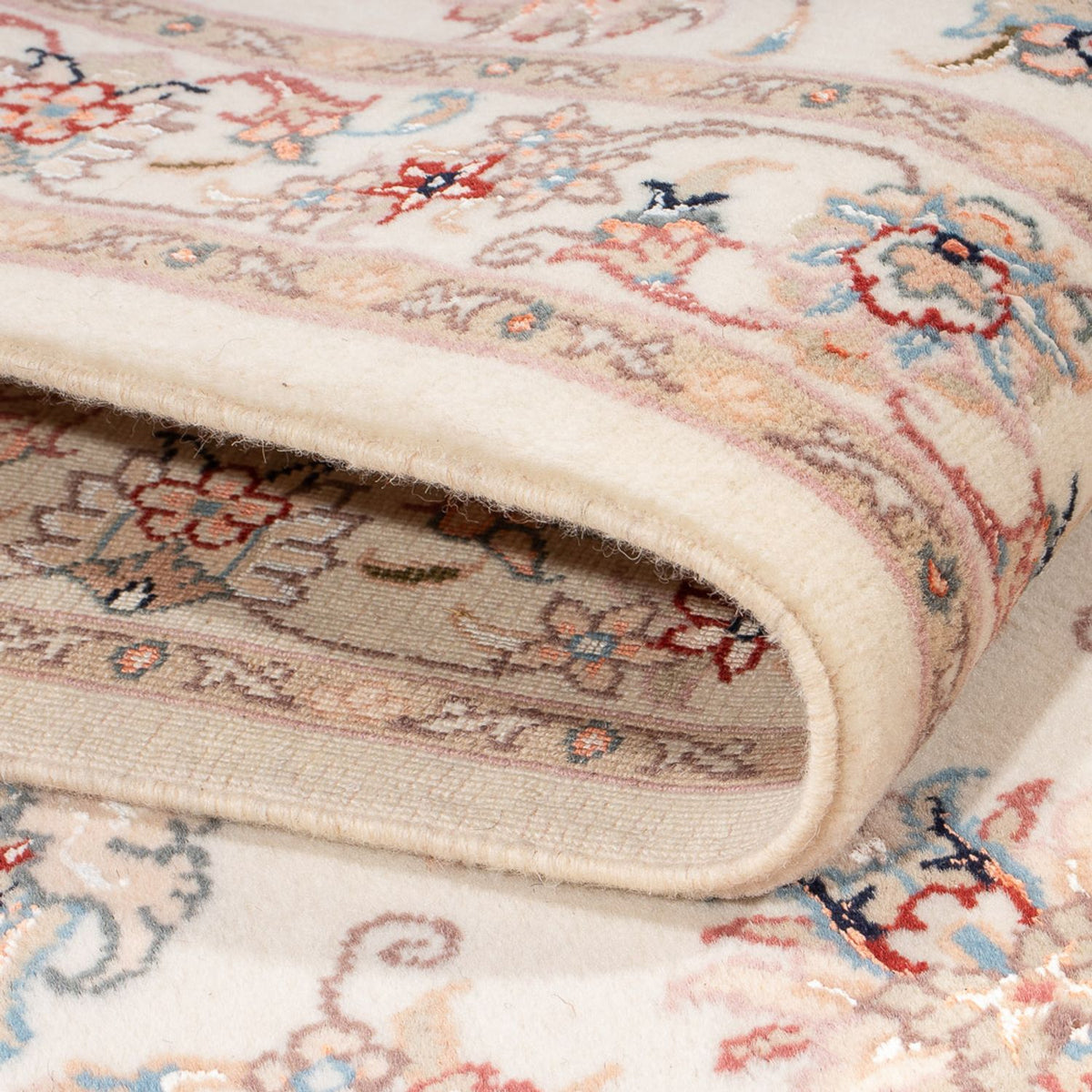 Tapis de couloir Tapis persan - Tabriz - Royal - 292 x 82 cm - crème