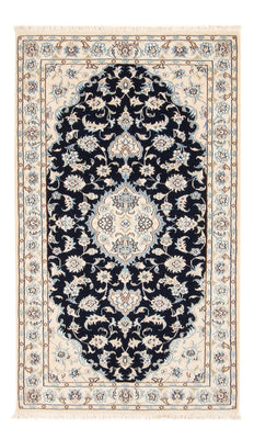 Tapis persan - Nain - Premium - 138 x 82 cm - bleu foncé
