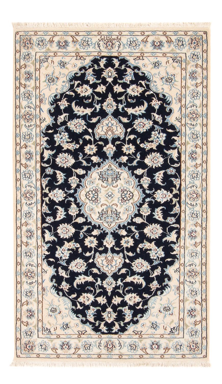 Tapis persan - Nain - Premium - 138 x 82 cm - bleu foncé