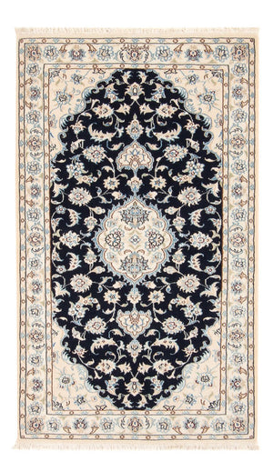 Tapis persan - Nain - Premium - 138 x 82 cm - bleu foncé