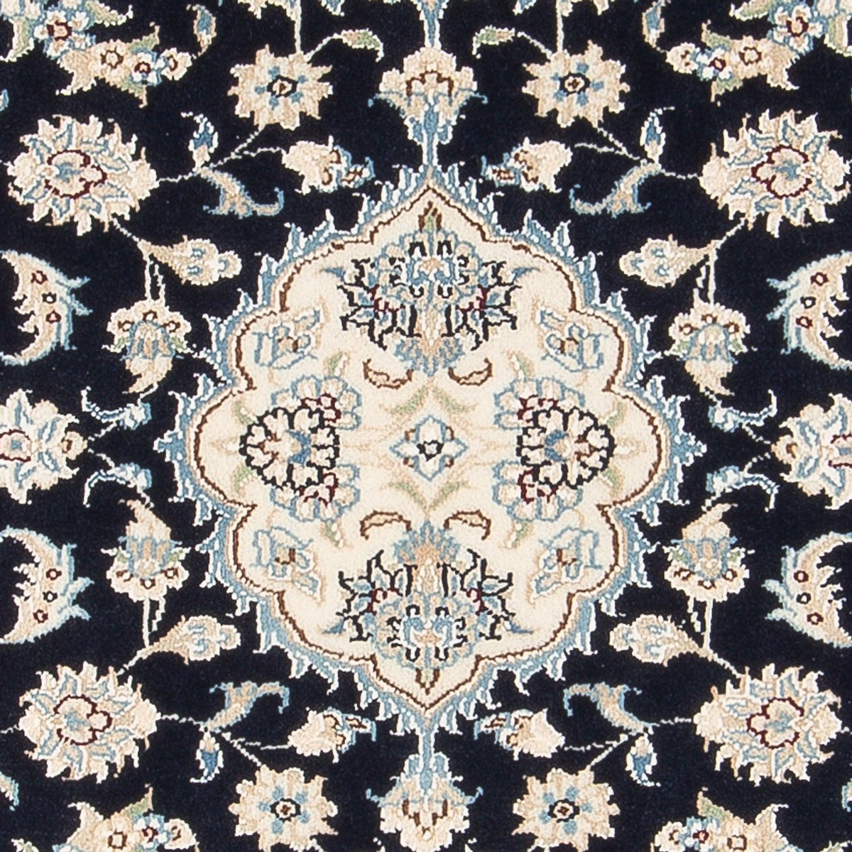 Tapis persan - Nain - Premium - 138 x 82 cm - bleu foncé