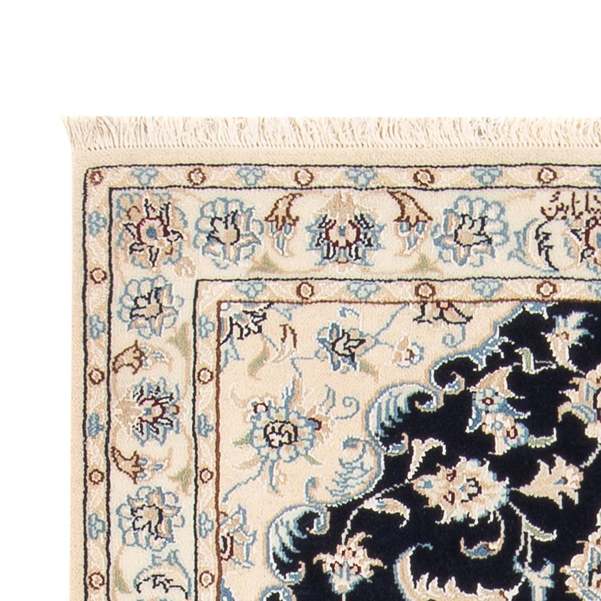 Tapis persan - Nain - Premium - 138 x 82 cm - bleu foncé