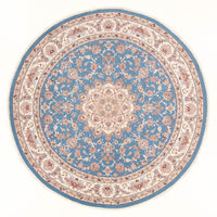Tapis persan - Tabriz - Royal ronde  - 200 x 200 cm - bleu clair